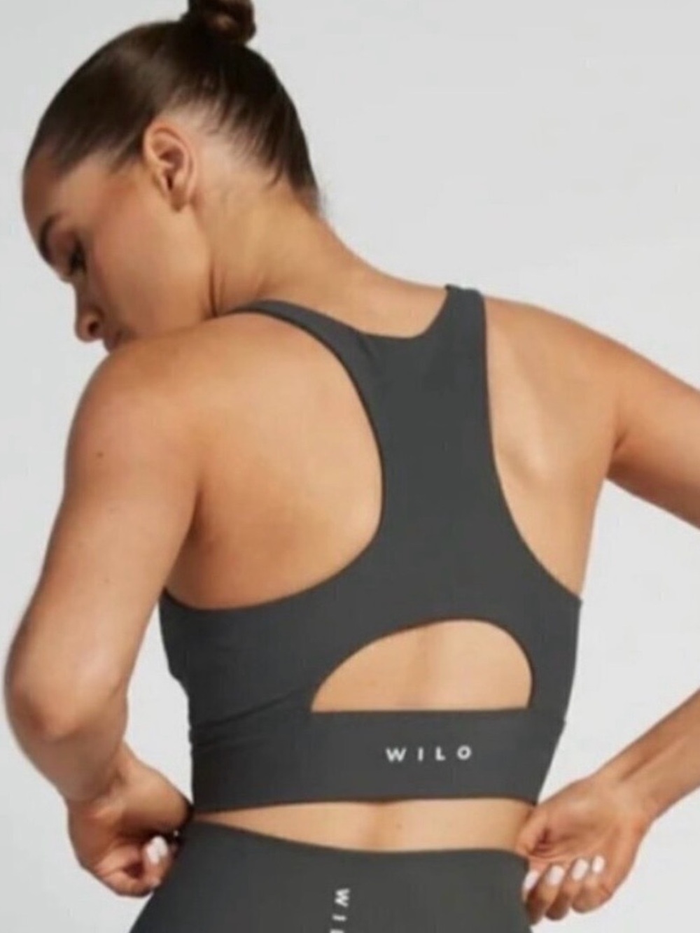 Wilo The Label Sports Bra Size XS Base Ribbed Longline Cutout Crop Top Capsule